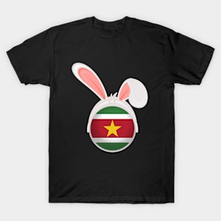 happy easter Suriname bunny ears flag cute designs T-Shirt